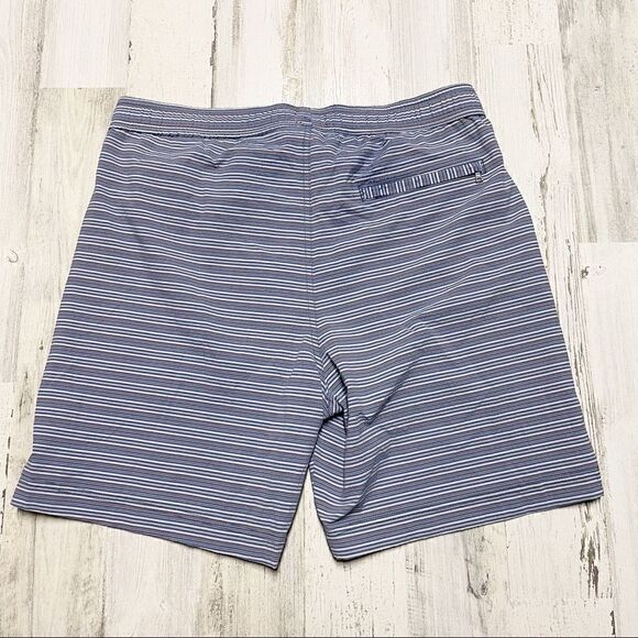 Onia Charles 5" Stretch Navy Stripe Swim Trunks - Picture 2 of 6